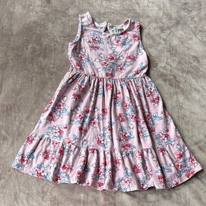 Janie and Jack Pink Floral Sleeveless Cotton Dress
